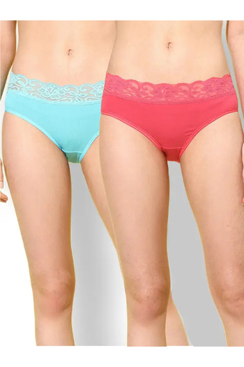 Leading Lady By Styli Pack of 2 - Lace Waistband Cotton Briefs