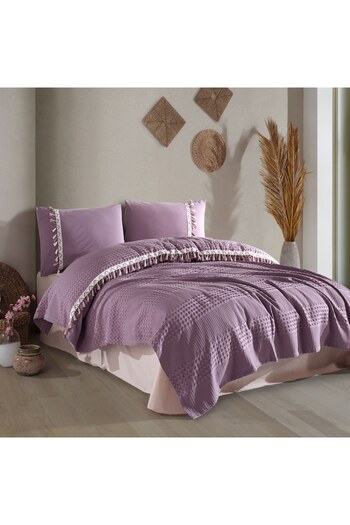 TextiLici Lenjerie de pat Premium, 100% bumbac ranforce, mov