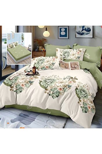 TextiLici Cozy Bed Linen Set, 6 Pieces, – Universal Mattress Cover 160x200 cm and 180x200 cm, 4 Pi