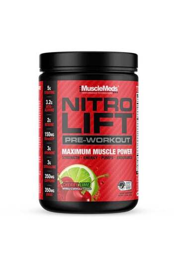 MuscleMeds NITRO LIFT Pre-Workout, Strength + Performance Cherry Lime