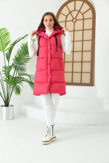 MODAMİA Down Vest Hooded Down Vest Hooded Sleeveless Down Vest Coat
