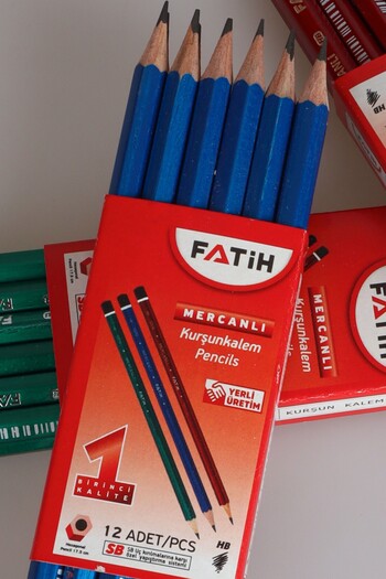 Fatih Original Pack of 12 Coral Pencils with Dekomus