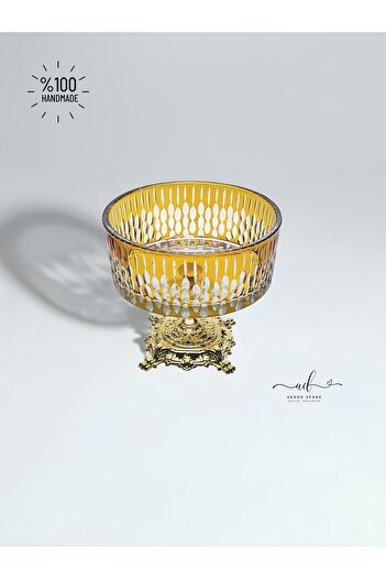 AKDEN STORE Crystal Decor Glass Bowl, Presentation Bowl, Salad Bowl