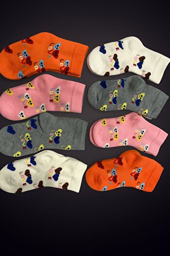 YAADE 8 Pairs of Nose Seamless Heart Winter Thick Towel Girls' Socks