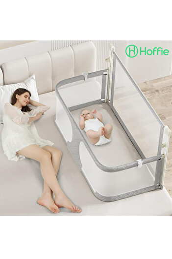 Hoffie 3in1 Folding Baby Safety Barrier, Bed Top Baby Cradle, Protective Sleeping Together, Open and Close