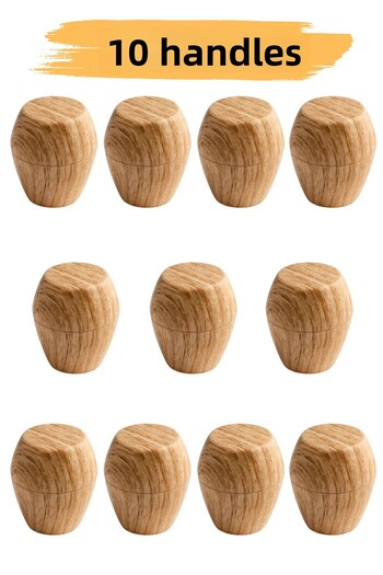 Badem10 Mercury Button Handle 10Pcs Light Walnut Color Furniture Kitchen Wardrobe Cabinet Drawer Handle Handle Plastic
