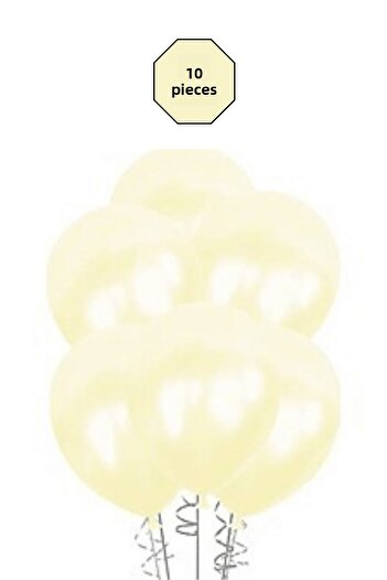 Bunloon Metallic Cream Balloons 10 Pcs - 12 Inch Shiny Party and Organization Set