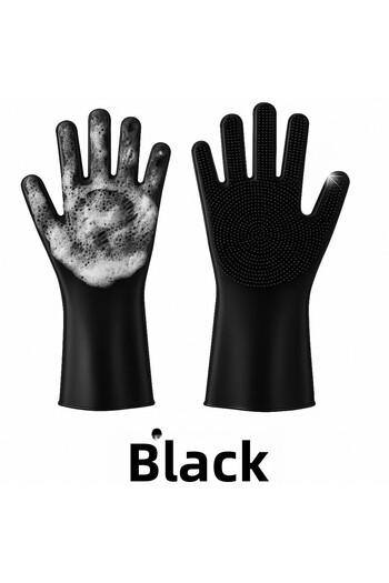DUFF CLEAN 1 Pair Magic Heat Resistant Silicone Multi Purpose Dish Gloves Brush