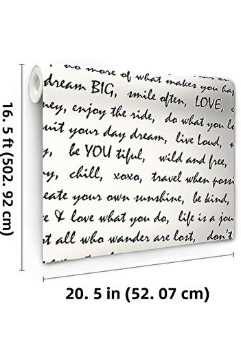STOREMAX Polysight Rmk9005Wp Big Script Peel and Stick Wallpaper Trendzap 467437