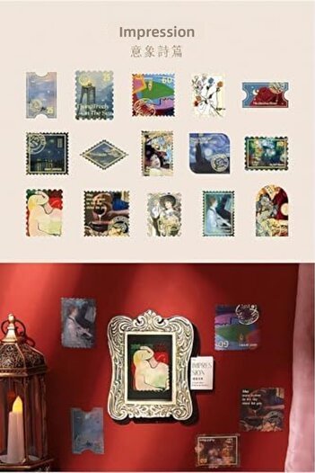 STOREMAX Snshop Impressionist Stamp-Themed 45-Piece Sticker Set • Bullet Journal 467437