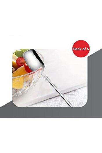 Mask Yi It Kitchen Luxury - 6 Pieces Dessert, Ice Cream Spoons - Stainless 304 18/10 Quality Steel 15 cm