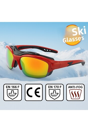 Angel Eyes Ski Goggles Antifog Ventilated Uv Protection Sun Snow Goggles Red Orange Mirrored Snowboard Sport