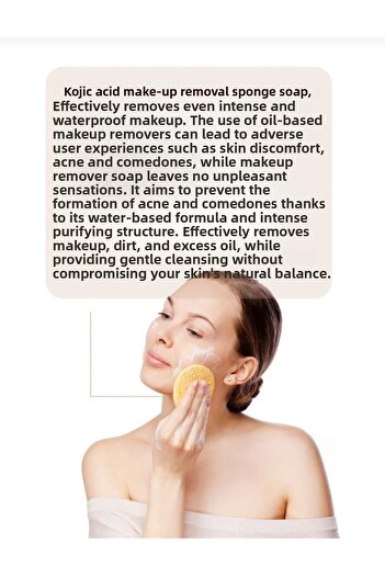 Sabuncu Hacı Kojic Acid Soap Turmeric and Kojic Makeup Removal Anti-Blemish, Anti-Darkening Effective Cleansing Soap,