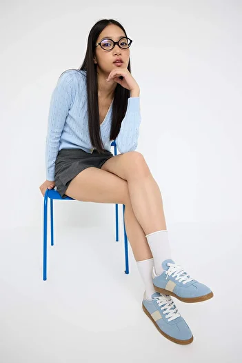 TRENDYOL SHOES Teen Blue Retro Schnür-Wildleder-Sportschuhe für DamenTAKAW26SN00011