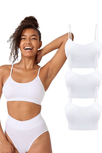 FOREVER MORE 3-Piece Women's Thin Strap Padded Seamless Flexible Bustier
