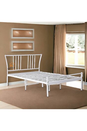 Al Saada Home Iron Bed Frame - White - 200 X 140 cm