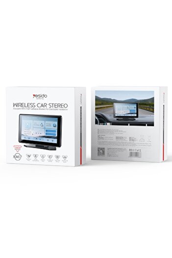 Yesido KM17 Dash-Mounted Car Monitor – 7″ HD Touchscreen with CarPlay, Bluetooth 5.0, and Built-in Speakers