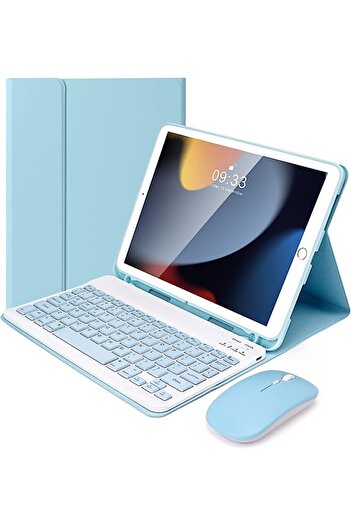 SIGLOO Wireless Bluetooth Keyboard and Mouse Case for Samsung Galaxy S6 10.5 inches blue