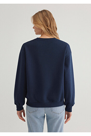 Mavi Logo Baskılı Lacivert Sweatshirt 1611192-70899