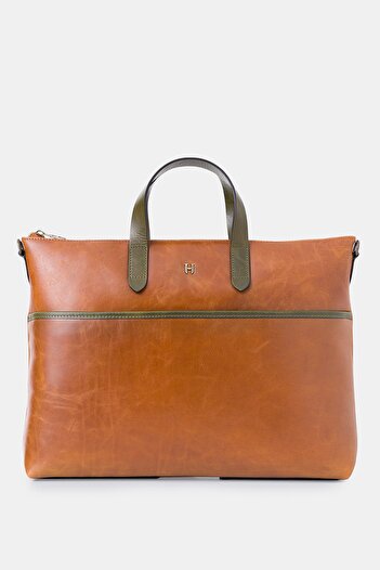 HELMBROOK Brice Genuine Leather Unisex 15.6" Single Compartment Laptop Bag