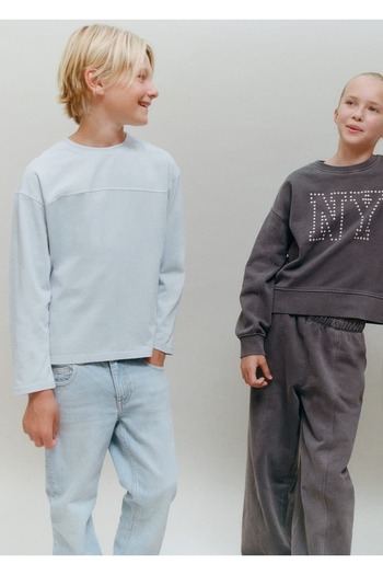 MANGO Kids Dikişli pamuklu tişört