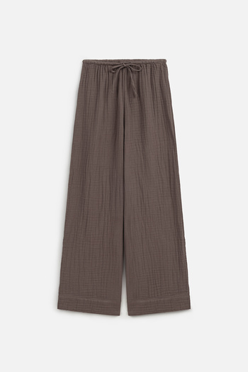 Manuka Muslin Tie Trousers Gray