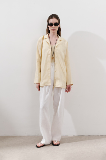 Manuka Linen Wide Sleeve Shirt Yellow