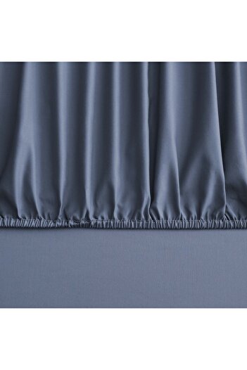 Linens Mix&Match Cotton Satin Queen Size Fitted Sheet Indigo