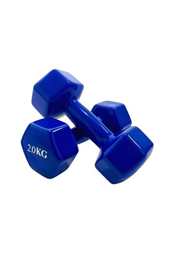 Athletos Set de 2 gantere Athletos®, 2 x 2 kg, interior din fontă, acoperire din vinil, albastre