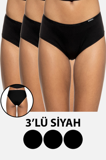 BRAINWEAR Women's 3 Pack Lycra Cotton Hipster Panties