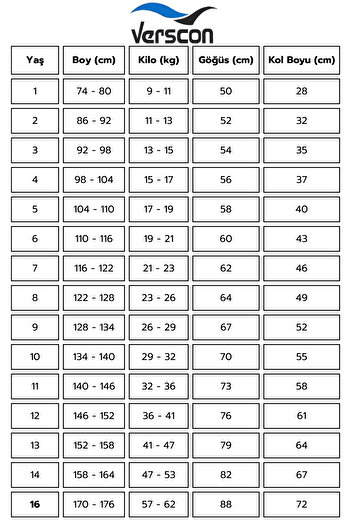 Verscon Kapitone Mont 2 - 11 Yaş