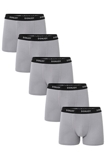 don joy Men's 5-Piece Bamboo Gray Boxers with Elastic Waist