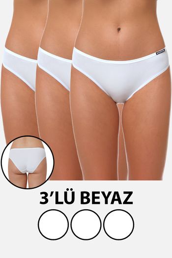 BRAINWEAR Women's 3 Pack Lycra Cotton Bikini Panties