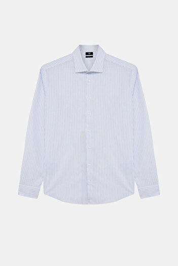 W Collection BEYAZ UZUN KOLLU ÇİZGİLİ GÖMLEK