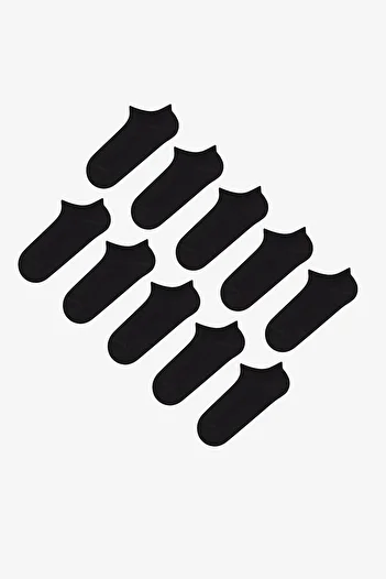 Penti Men's Basic Black 10-Piece Booties Socks