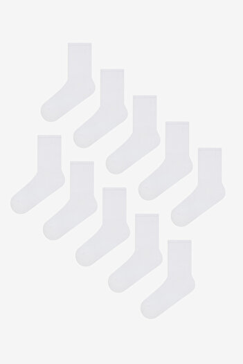 Penti Men's Basic White 10-Piece Socks