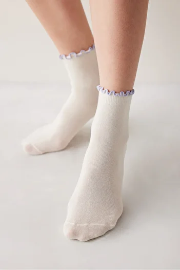 Penti 2 Pairs of Cotton Colorful Frilly Socks