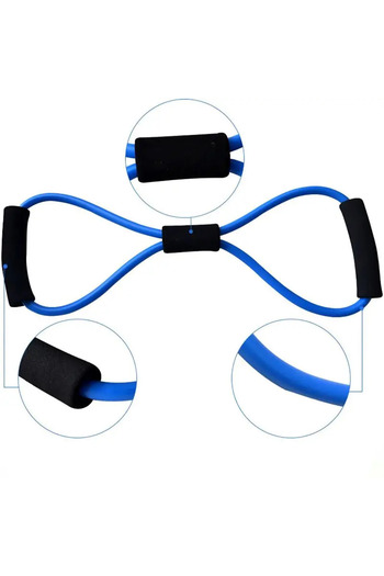miraza Extensor Fitness, Expander din Latex, cu Manere, Albastru