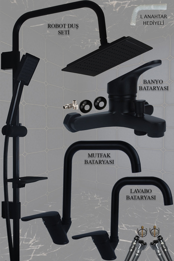 tesitay Black Bathroom Set Bathroom Sink Faucet Robot Shower Set Complete Black Faucet Fixture Faucet
