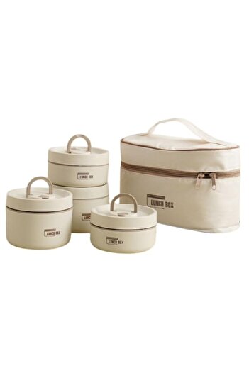 OEM Set of 4 thermal casseroles and thermal transport bag, capacity 2080 ml, cream