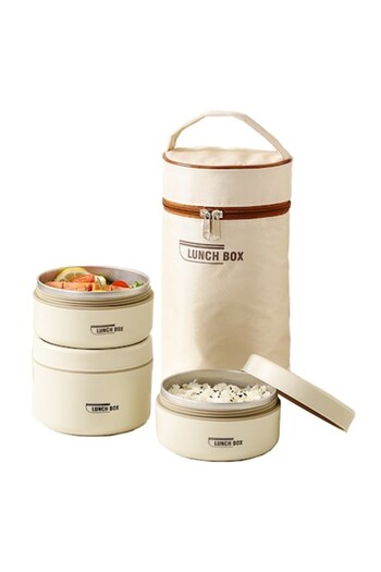 OEM Set of 3 thermal casseroles with thermal transport bag 1480 ml, cream