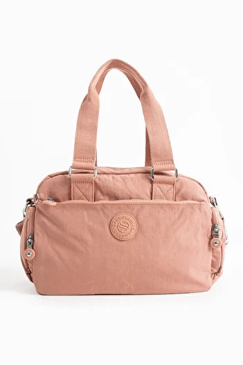 Sanmorris Unisex Pink Crinkle Fabric Shoulder and Crossbody Bag