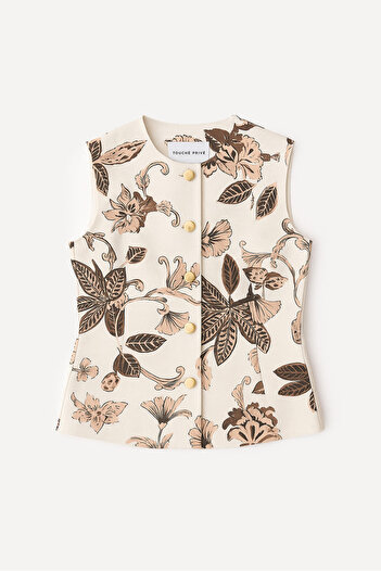 Touché Privé Patterned Linen Textured Vest