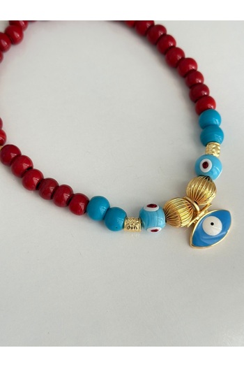 mibrillo Evil eye glass basement necklace glass bead necklace
