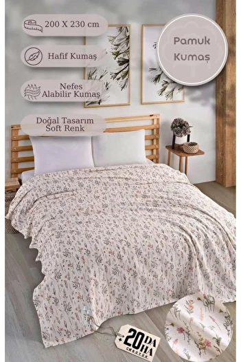 MODALİN Double Printed Pique Bedspread Daisy 200X230 cm