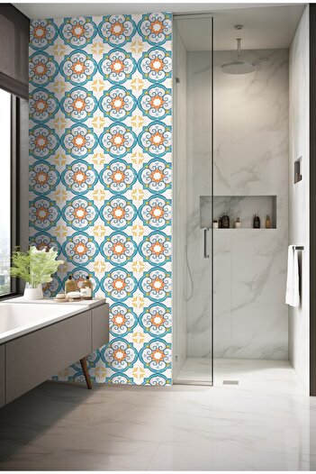 DECOMALL K-38 Kendinden Yapışkanlı FOLYO KARO Suya Dayanıklı Mutfak Banyo Zemin Kaplama 30x30 Cm(4 ADET)