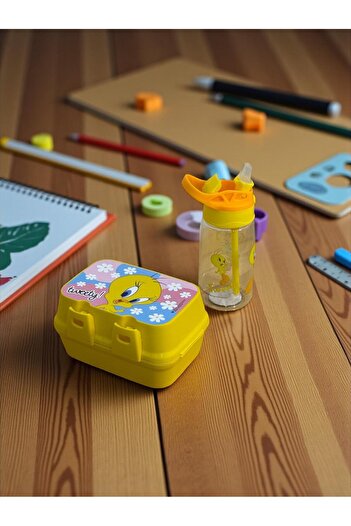 SANALTİCARETİM Tweety Water Bottle and Lunch Box Set