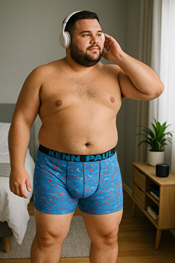 KENN PAUL 3XL–6XL Büyük Beden Boxer – Desenli, Yumuşak Pamuk, Şık Stil
