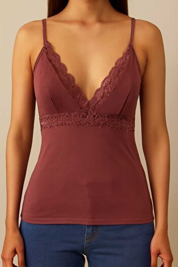 Wotrart Stylish and Comfortable Lace Detailed Women's Nightgown Undershirt