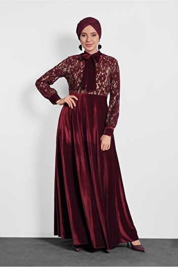 Alvina Shiny Velvet Dress with Lapel Neck 40239